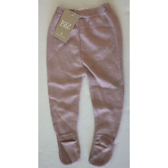 Paz Rodriguez 016-110052 Baby Girl Sz 6M Mist Pink Wool-Knit Footie Leggings - Picture 2 of 7